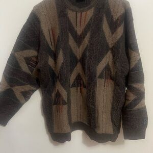 Men's Vintage Patterned Crewneck Sweater